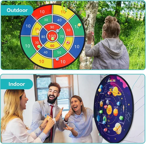 Miniatura 3 de BooTaa Tablero de dardos grande de 29 pulgadas para niños, tablero de dardos para niños con bolas adhesivas, juguetes para niños y niñas