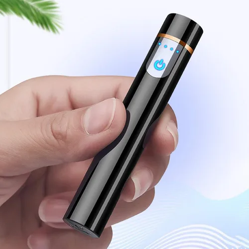 Miniatura 6 de Encendedor inteligente de huellas dactilares, recargable por USB, resistente al viento, sin llama, mini encendedor eléctrico cilíndrico