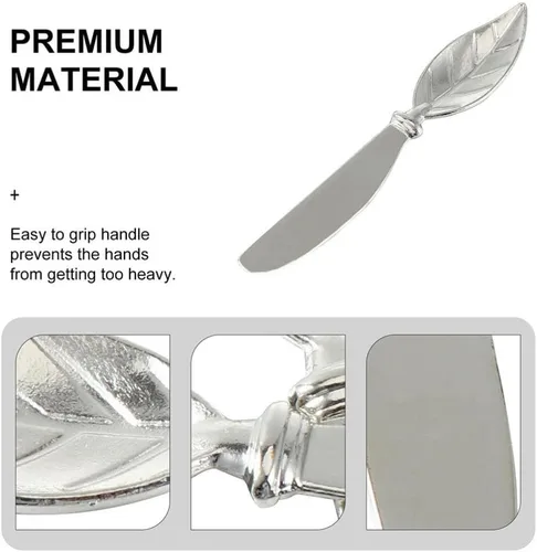 Miniatura 8 de Kichvoe Juego de 3 espátulas de queso de aleación de zinc para untar, utensilios de cocina portátiles para uso doméstico y restaurante, 4.80 x 0.78