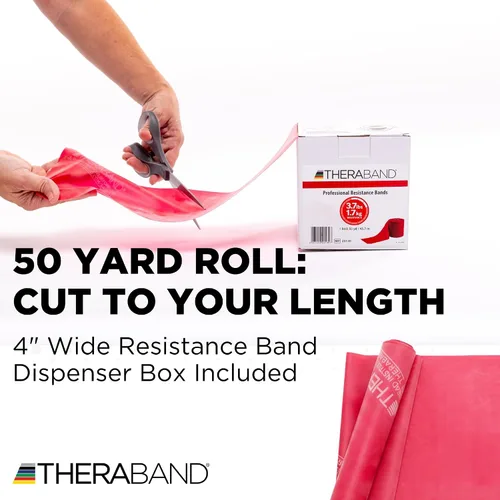 Miniatura 2 de Theraband Professional Bandas de Resistencia de látex para ejercicios de cuerpo superior e inferior, terapia física, pilates inferior, en casa, Rojo