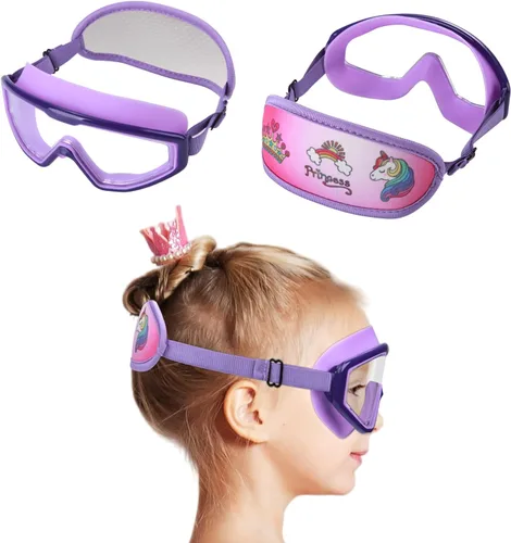 Miniatura 15 de Kids Swim Goggles Age 3-8, Toddler Goggles No Hair Pull,Child Swimming Mask Fabric Strap 1 máscara infantil - Blue Dino