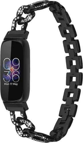 Miniatura 10 de Correas delgadas compatibles con Fitbit Inspire 3 Smartwatch, pulsera elegante de diamantes de imitación de repuesto para Inspire 3 pulseras, oro