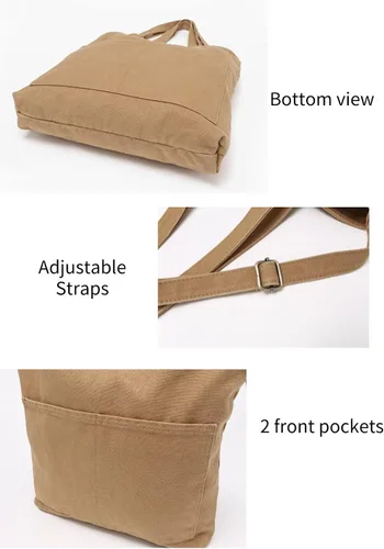 Miniatura 6 de Jeelow Bolso bandolera de lona resistente para hombre y mujer