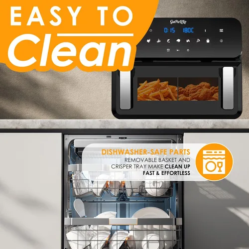 Miniatura 9 de 11QT Large Dual Zone Air Fryer, Double Basket Air Fryer with 2×5.5QT Baskets, Digital Full Touchscreen Easy-Panel, SyncCook Function, Cook 2 Dishes