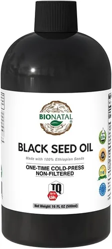 BioNatal Aceite de semilla negra etíope de 16 onzas PET/botella de plástico – Nigella sativa prensada en frío, aceite de semilla de comino negro,