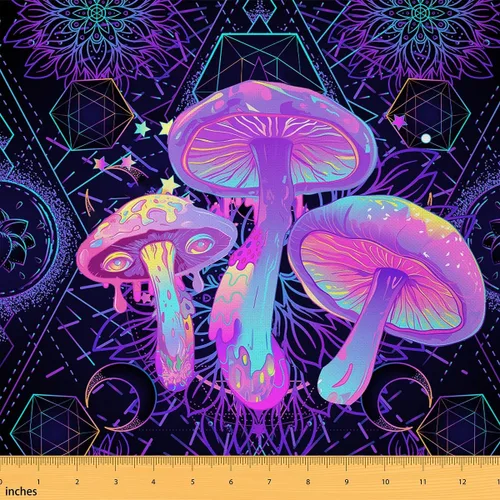 Miniatura 44 de The Yard - Tela de hongos con forma humana de The Yard Moon Star Galaxy Starry Sky DIY Craft Hobby Tela por Yard Cool Purple Ombre Geométrico Líneas