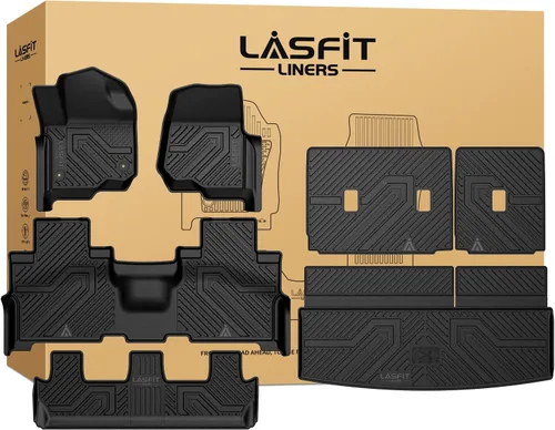 Miniatura 24 de LASFIT Alfombrillas delanteras para Ford F-150 2015-2026 F150 Lightning 2022-2025 SuperCrew & Super Cab Alfombra para todo tipo de clima, tapetes