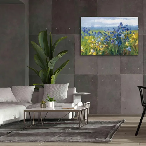 Miniatura 6 de Epic Graffiti Carol Rowan - Lienzo decorativo para pared, diseño "Blue and Yellow Flower Field", 60 x 40 pulgadas