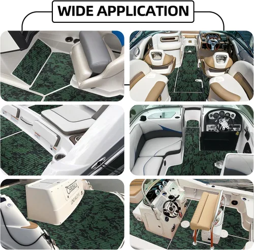 Miniatura 8 de FOCEAN Pisos para lancha de espuma de etilvinilacetato, cubierta de lancha, piso marino camuflado, autoadhesivo, alfombrillas marinas para lanchas
