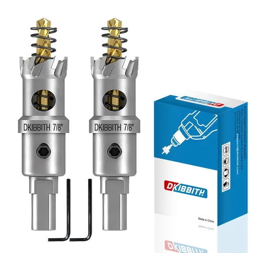 Miniatura 23 de TCT Juego de sierra perforadora, 2 paquetes de cortadores de agujeros con punta de carburo de tungsteno de 1-3/4" (45mm) resistentes para acero