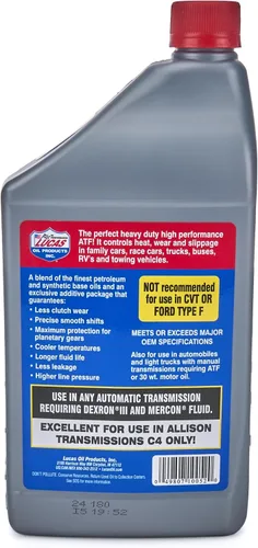 Miniatura 2 de Lucas Oil 10052-PK6 Líquido de transmisión automática semisintético - 1 cuarto de galón, paquete de 6