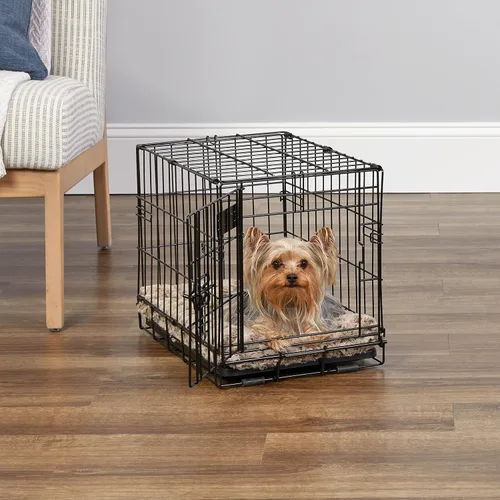 Miniatura 3 de Midwest Homes for Pets iCrate - Jaula plegable para perros de 18 pulgadas con panel divisor, bandeja a prueba de fugas y pestillos seguros, perrera