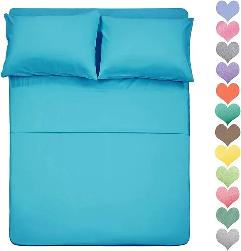 Miniatura 10 de Best Season Juego de sábanas de algodón tamaño individual (color amarillo) 3 piezas, juego de sábanas 100% algodón con funda de almohada sobre