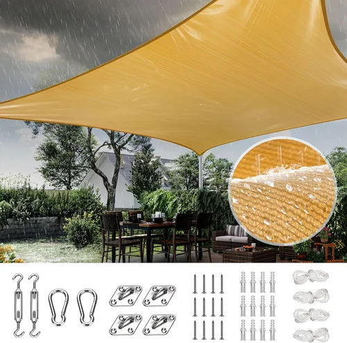 Miniatura 34 de Toldo Quictent de polietileno de alta densidad, 6.53 oz/m², rectangular, para exteriores, 98 % protección UV, kit de herramientas, sombra para patio