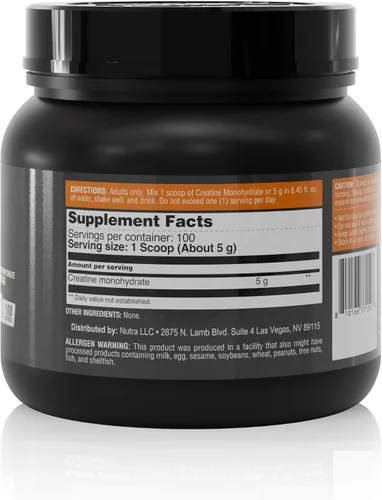 Miniatura 7 de Monohidrato de creatina en polvo 0.18 oz – 100 porciones – Sin sabor, fácil de mezclar – 17.64 oz por recipiente de polvo micronizado puro