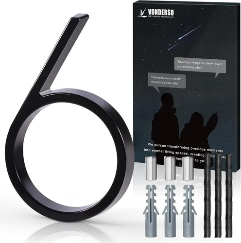 Miniatura 49 de VONDERSO Números flotantes de casa de 5 pulgadas para exteriores, números de dirección modernos de metal antioxidante (3), números de buzón Negro 3