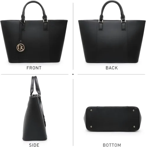 Miniatura 4 de DASEIN - Bolsa de mano para mujer, bolsa tipo bandolera, asa superior, bolsa plana para trabajar