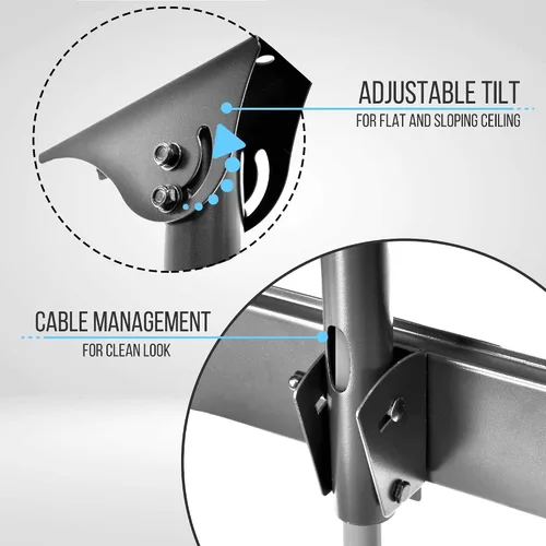 Miniatura 6 de Pyle Soporte de montaje de monitor universal VESA vertical inclinable para TV de altura ajustable con brazo telescópico, soporta HDTV de 37 a 70
