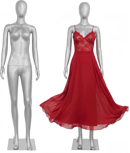 Miniatura 13 de Forma de maniquí femenino de cuerpo completo de plata brillante de 70.8 pulgadas, brazos giratorios desmontables de 360° con base de metal Plateado