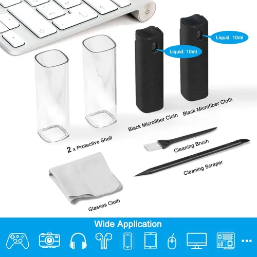 Miniatura 2 de walrfid Paquete de 2 limpiadores de pantalla en aerosol y toallitas para monitor de laptop y pantallas de automóvil, kit de limpieza de niebla