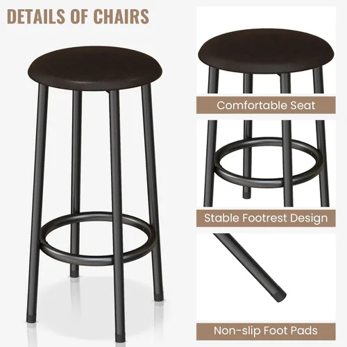 Miniatura 9 de AWQM Isla de cocina con asiento y estante de almacenamiento, mesa de isla de mármol sintético para cocina, mesa de bar moderna y sillas para 2
