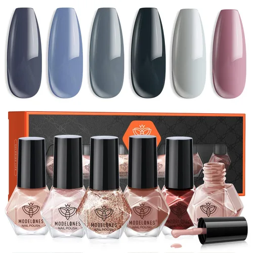 Miniatura 22 de modelones Esmalte de uñas, capa base 3 en uno, 0.5 onzas líquidas, fortalecedor de uñas transparente, secado rápido, larga duración, brillo