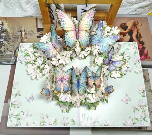 Miniatura 2 de Butterfly Birthday Card, Pop up Birthday Cards for Women Wife Kids, 3D Greeting Cards, Thank You Card, Anniversary Card, Butterfly Gifts for Women