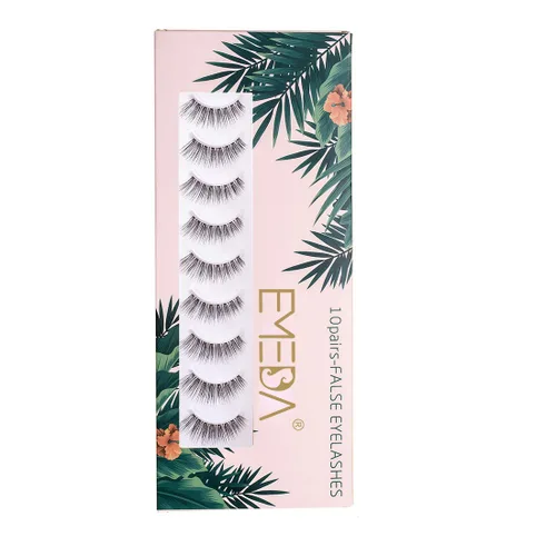 Miniatura 8 de EMEDA 002 - 10 pares de pestañas postizas de aspecto natural, pestañas postizas suaves, 100% hechas a mano, reutilizables, banda transparente, 1