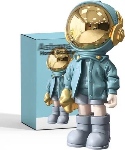 EZ4ENCE Estatua de astronauta escultura de astronauta, escultura para decoración del hogar, decoración de estante azul artístico, decoración de mesa