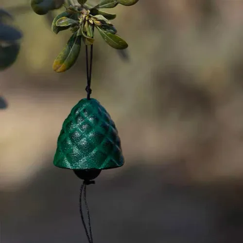 Miniatura 24 de 1 campanilla de viento tradicional japonesa de la suerte para exteriores, Iwachu de hierro fundido bendice templo, campanas de viento pequeñas