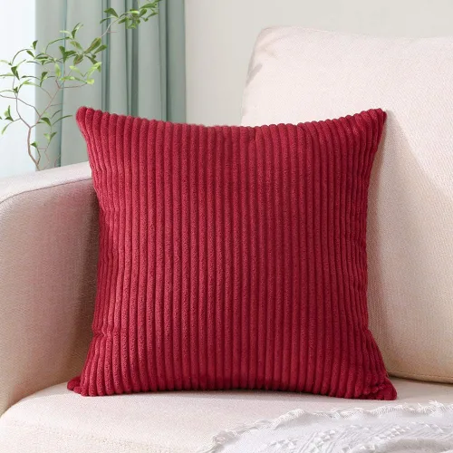 Miniatura 29 de Artscope Fundas de Almohada de Pana a Rayas Acogedoras Súper Suaves Decorativas Oblongas Fundas de Almohada Decorativa Funda de Cojín para Sofá