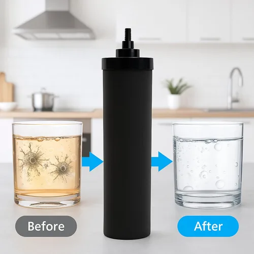 Miniatura 2 de Nispira Cartucho de elemento negro de filtro de agua premium compatible con el sistema de purificación de agua de encimera Berkey. Comparado