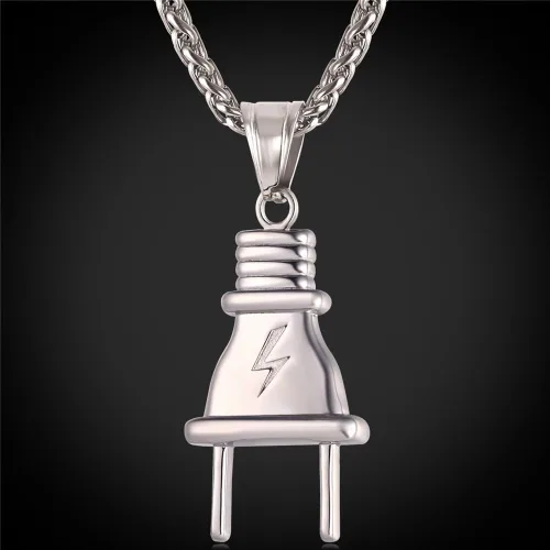 Miniatura 6 de U7 Punk Necklaces Stainless Steel 18K Gold Plated Large Hip Hop DaggerKnifeSwordSteampunk GearLarge Razor Blade Pendant Necklace for Men Women