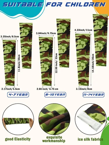 Miniatura 3 de Xuhal 10 pares de mangas de brazo para niños, jóvenes, baloncesto, fútbol, béisbol, protección UV, protección solar, compresión deportiva, cubierta