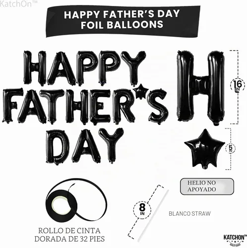 Miniatura 2 de Katchon, Globo de feliz día del padre – 16 pulgadas Cartel de feliz día del padre para decoraciones del día del padre Cartel del día del padre