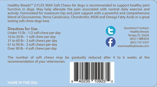 Miniatura 41 de Healthy Breeds Great Pyrenees Z-Flex Max - Masticables suaves para cadera y articulaciones, 50