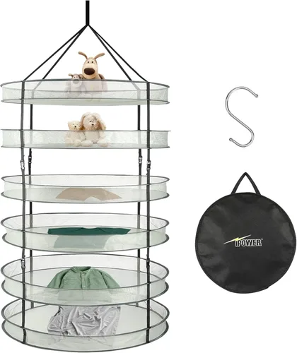 Miniatura 7 de iPower Escurridor plegable de malla plegable de 4 niveles, para colgar ropa sucia, suéter, traje de baño, ropa interior y juguetes