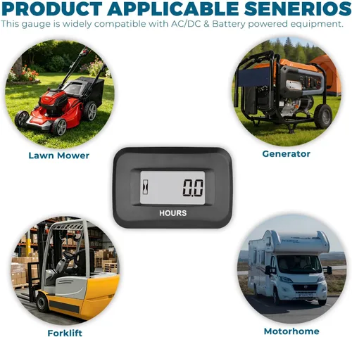 Miniatura 9 de Runleader Medidor digital de horas para cortacésped, generador de motocicleta, tractor agrícola, compresor marino, motosierra y otros dispositivos
