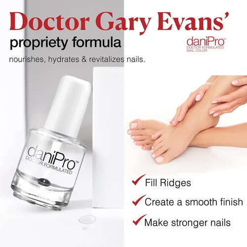 Miniatura 5 de daniPro Esmalte de uñas transparente formulado por doctores, 0.5 onzas, capa base de uñas con ácido undecilénico, vitaminas y biotina para uñas más