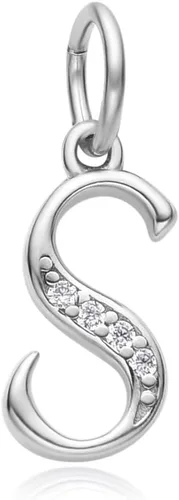 Miniatura 21 de Adabele Auténtica plata de ley brillante A-Z 26 letras pequeñas del alfabeto con circonita cúbica, colgante de diamantes de imitación resistente al