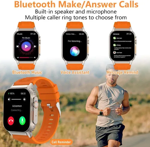 Miniatura 4 de Reloj inteligente para hombres y mujeres (marcación/respuesta de llamadas), rastreador de actividad con monitor de frecuencia cardíaca/sueño, 100