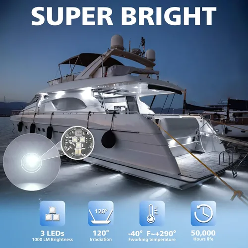 Miniatura 2 de Luces LED para interior de barco, cubierta marina, luz de cortesía, iluminación subacuática IP68 impermeable 9-24V para yate, kayak, velero, pesca