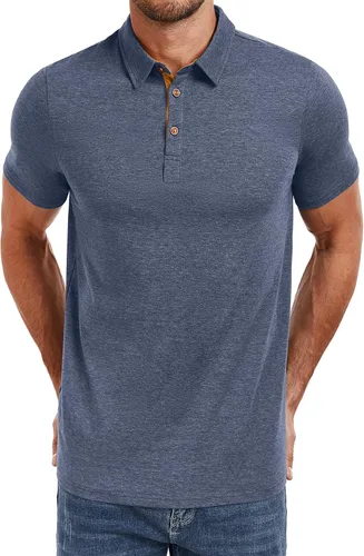 Miniatura 2 de PEGENO Camisetas Polo para Hombre de Manga Corta Camisetas de Golf de Algodón Casual Camisetas Polo de Rendimiento para Hombre