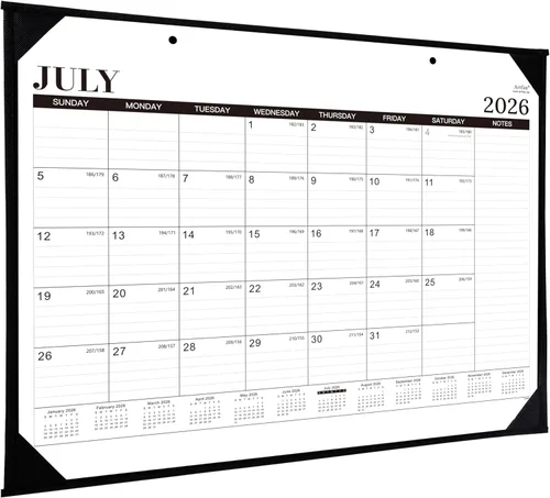 Calendario de Escritorio 2026 - Calendario de Escritorio Grande de 12 Meses 2026, Ene.2026 - Dic.2026, 22" x 17", Calendario de Escritorio 2026 con