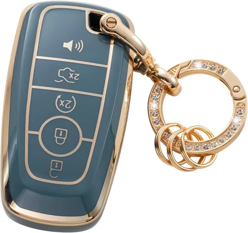 Miniatura 9 de Gematay Funda para llavero Ford con llavero, soporte para llave para Ford Edge Escape Expedition Explorer Fusion Mustang Ranger F-150 F-250 Smart 3