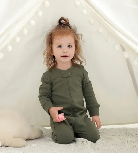 Miniatura 2 de Owlivia Algodón orgánico para bebés y niñas con cremallera para dormir en N Play sin pies manga larga y corta