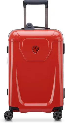 DELSEY Paris Peugeot Voyages - Maleta rígida con ruedas giratorias, Rojo brillante, Peugeot Equipaje rígido Voyages con ruedas giratorias