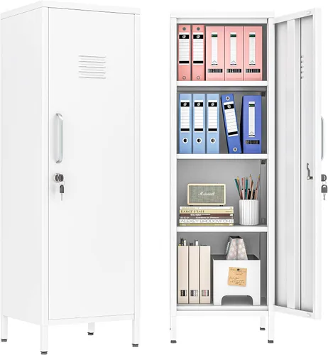 Miniatura 15 de GAIOUS Armario de almacenamiento de armario de metal de 24 pulgadas de alto con 1 puerta, gabinete de almacenamiento de archivos bloqueado con 1