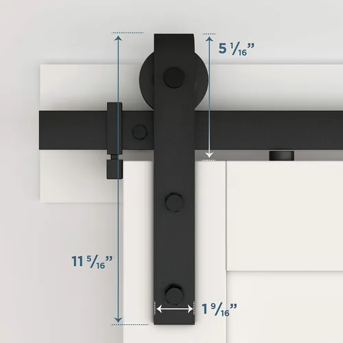 Miniatura 8 de National Hardware N700-003 Kit clásico para puerta de granero interior, negro mate, 72 pulgadas Mate negro