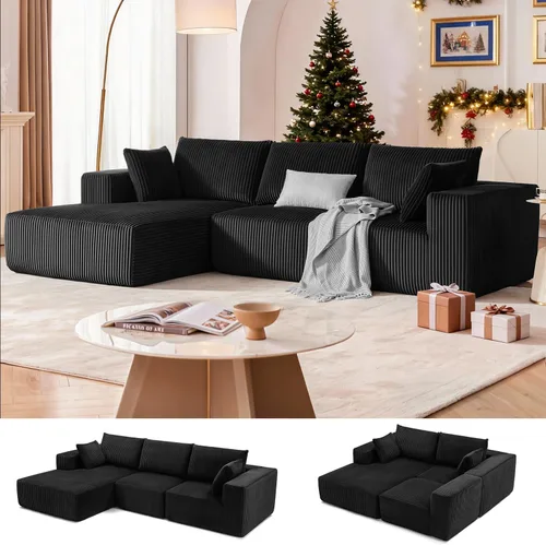 Sofá modular de 108 pulgadas, sofá modular de nube con asiento profundo, moderno sofá modular en forma de L con diván, sofás tapizados sin hueso